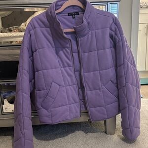 Aritzia Lavender Quilted Puffer Jacket
